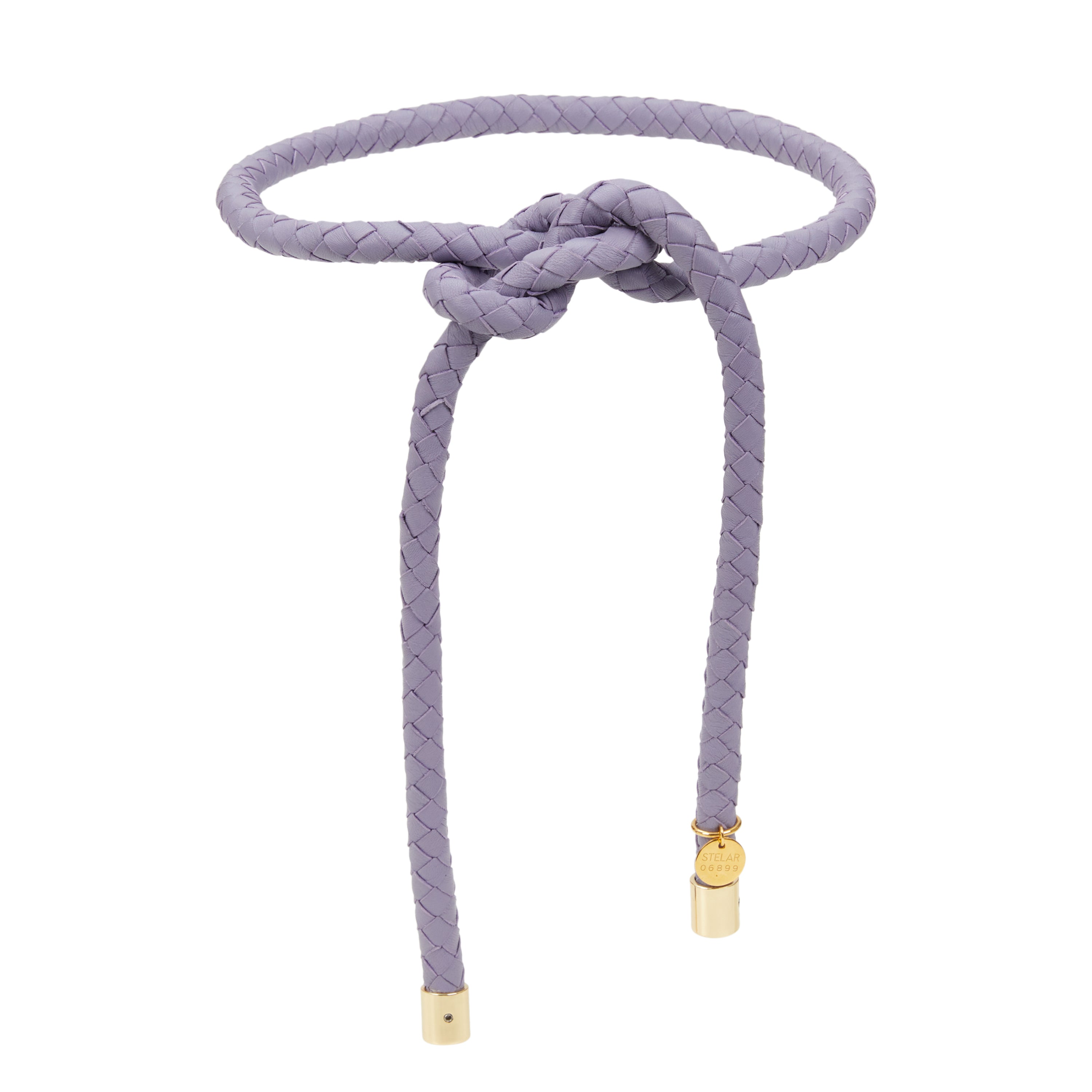 Meno Hand Woven Leather Belt in Lavender by STELAR