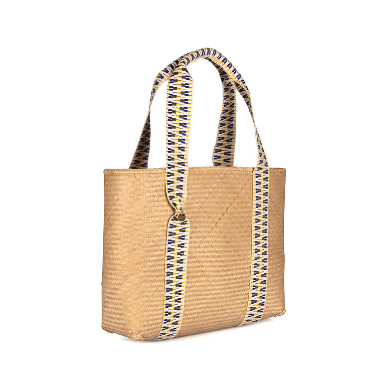 Medium Mentawai Vegan Bamboo Tote Bag With Jacquard Strap by STELAR